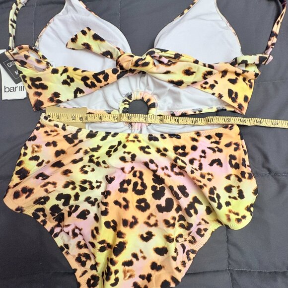 Bar III Summer Heat Animal-Print O-Ring Monokini Swimsuit - Size: Medium - NWT - Picture 12 of 14